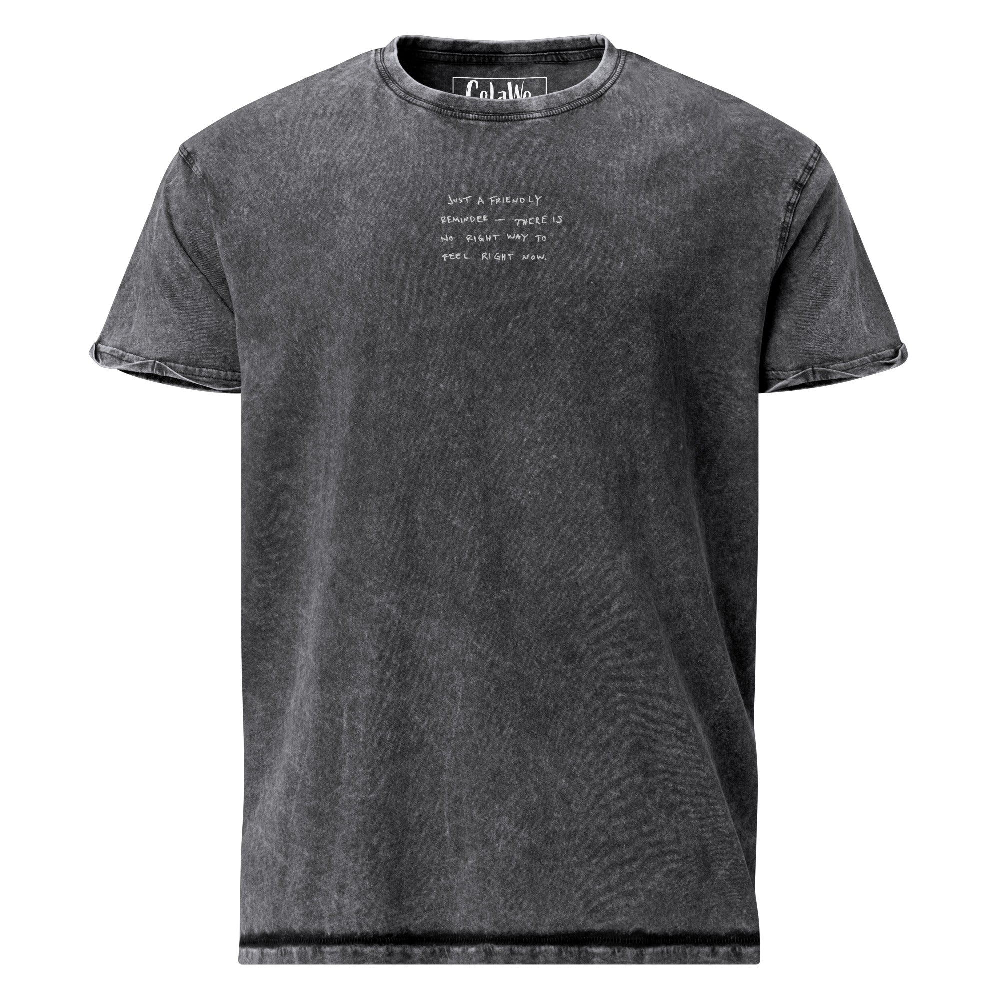 Friendly.reminder // Unisex Denim-T-Shirt // Stick (Front)