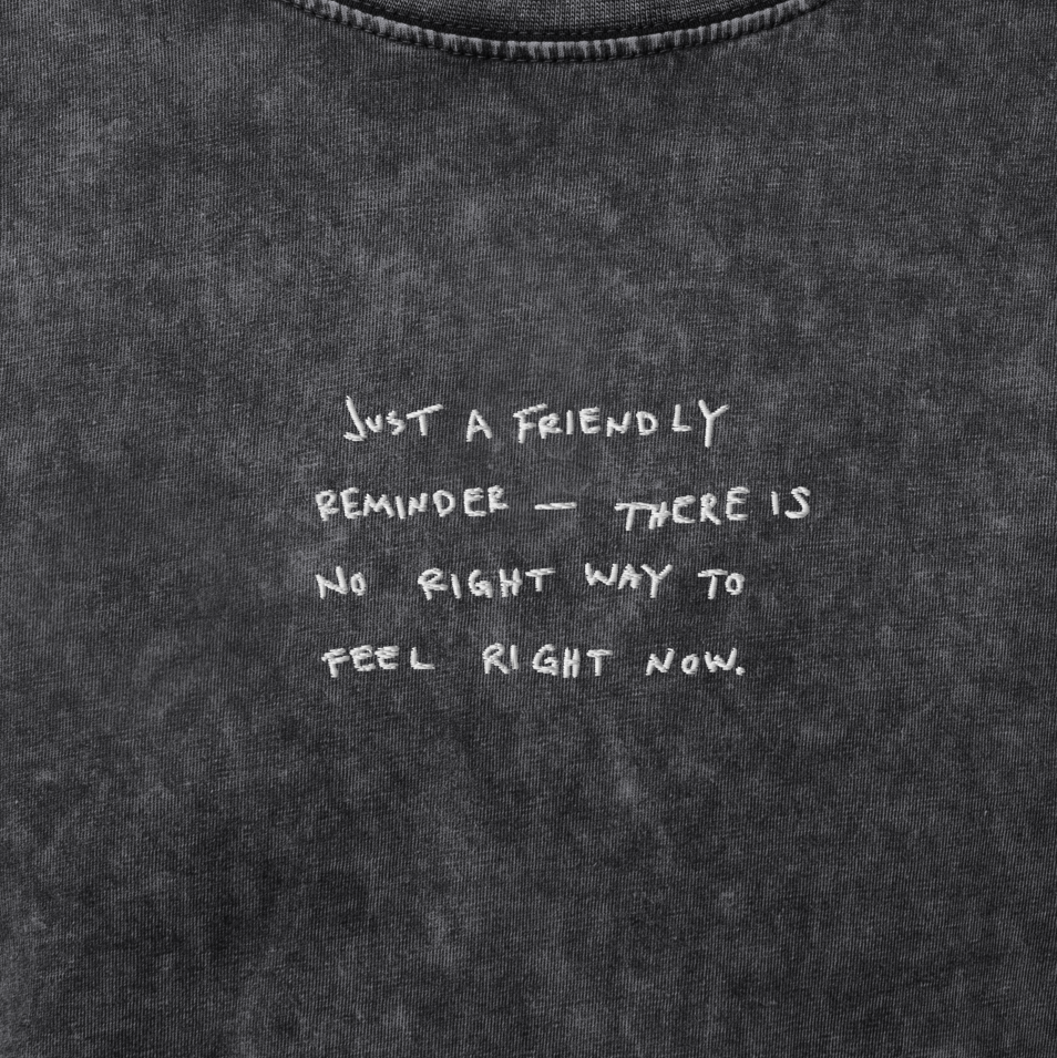 Friendly.reminder // Unisex Denim-T-Shirt // Stick (Front)