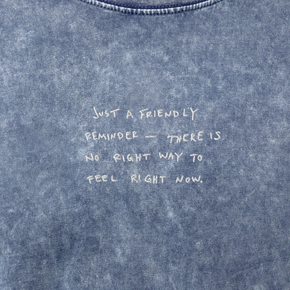 Friendly.reminder // Unisex Denim-T-Shirt // Stick (Front)