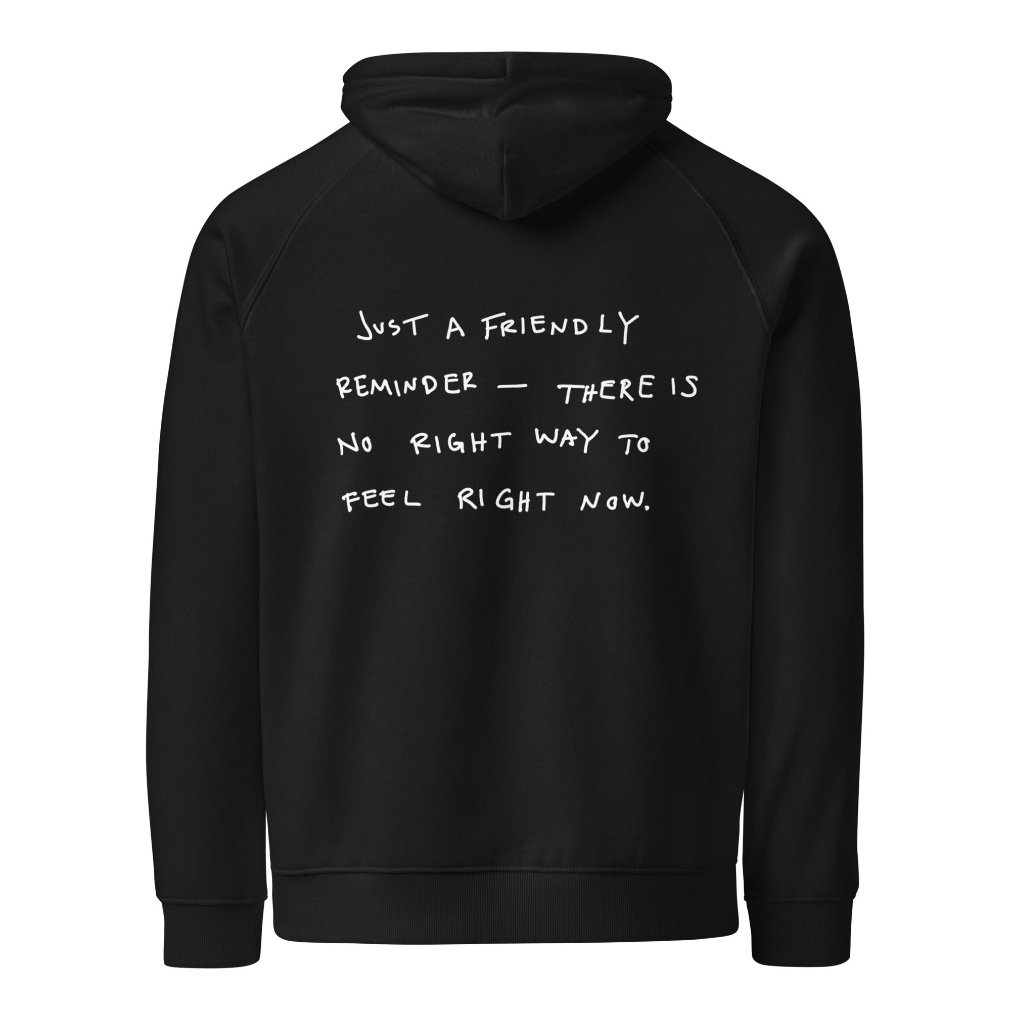 Friendly.reminder // Unisex Hoodie // Stick (Front) + Print (Back)