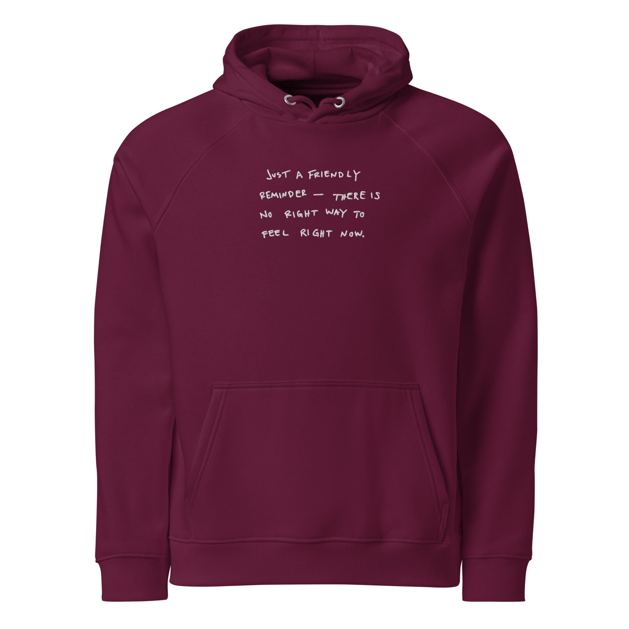 Friendly.reminder // Unisex Hoodie // Stick (Front) + Print (Back)