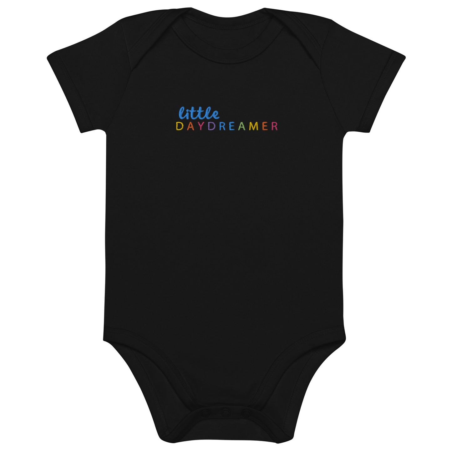 Little.Daydreamer // Babystrampler aus Bio-Baumwolle // Unisex // Stick (Front)