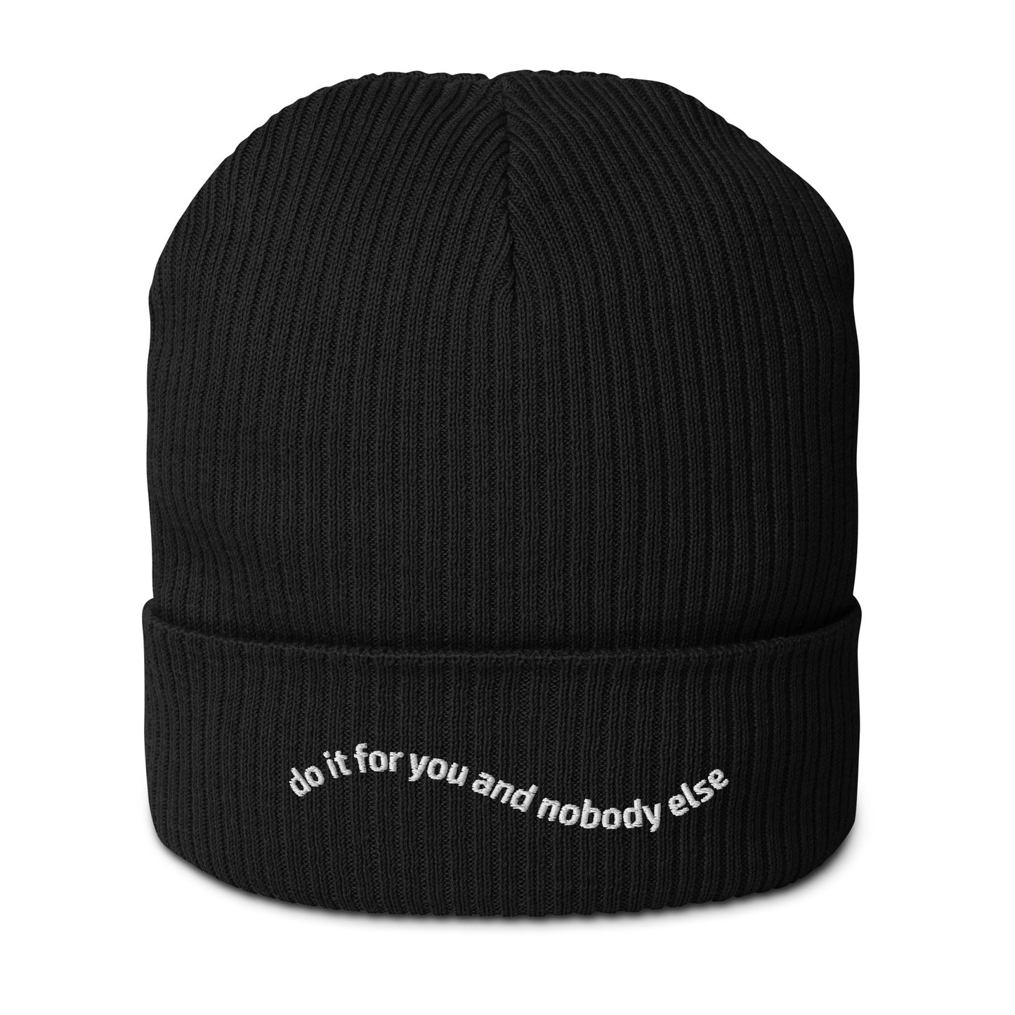 Do.it.for.you // Gerippte Bio-Beanie // Stick (Front)