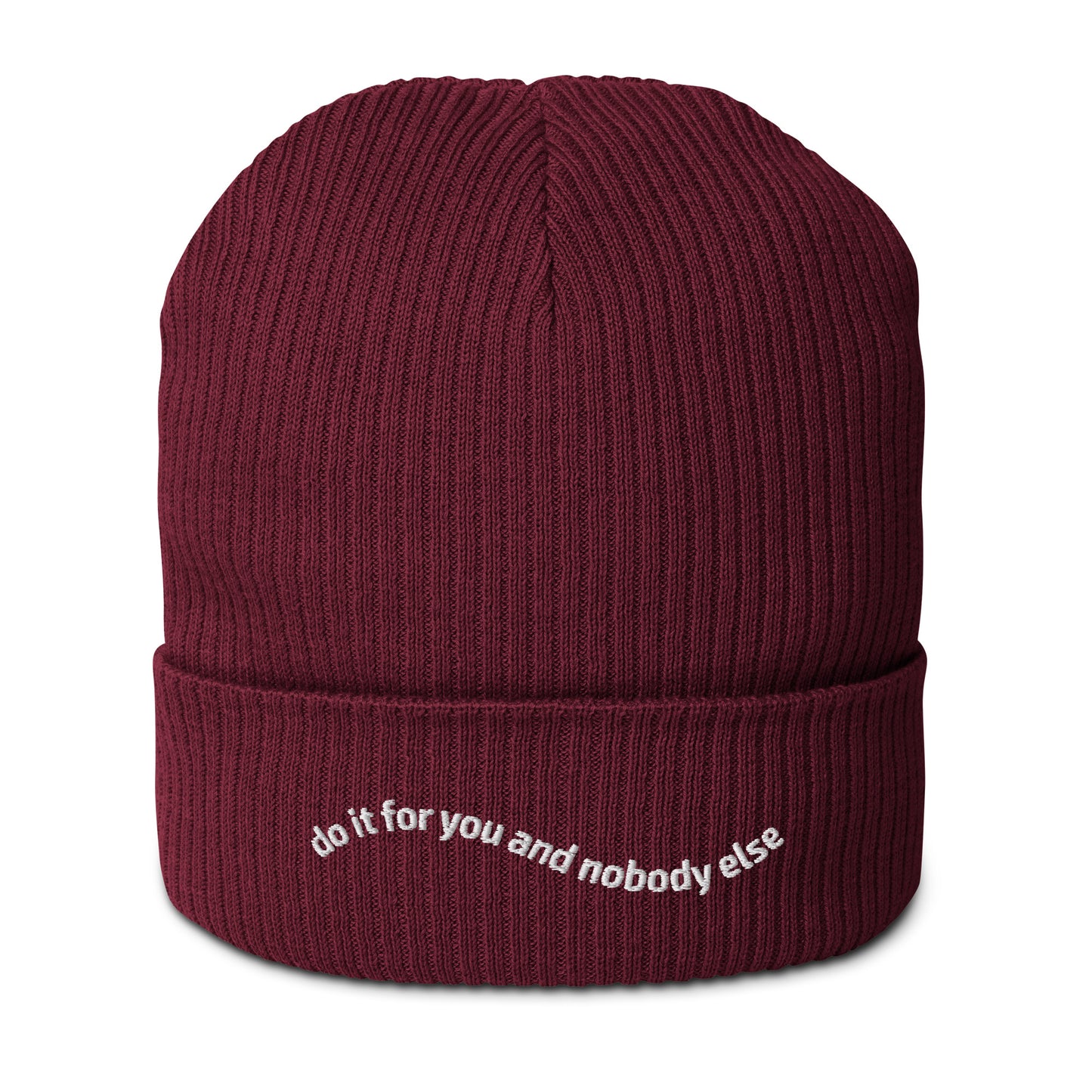 Do.it.for.you // Gerippte Bio-Beanie // Stick (Front)