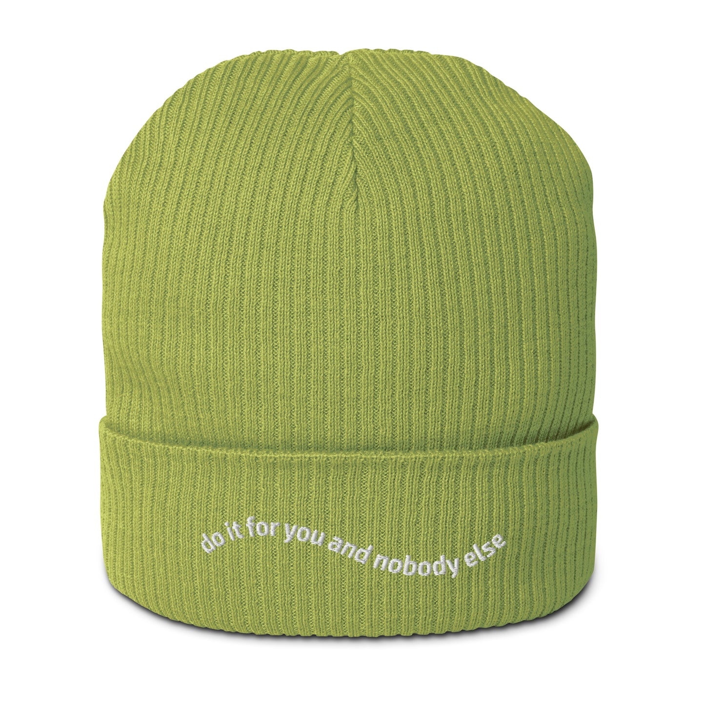 Do.it.for.you // Gerippte Bio-Beanie // Stick (Front)