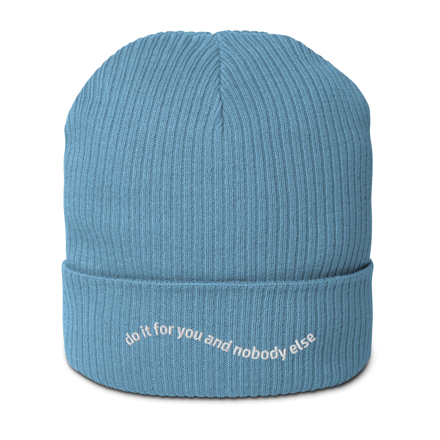 Do.it.for.you // Gerippte Bio-Beanie // Stick (Front)