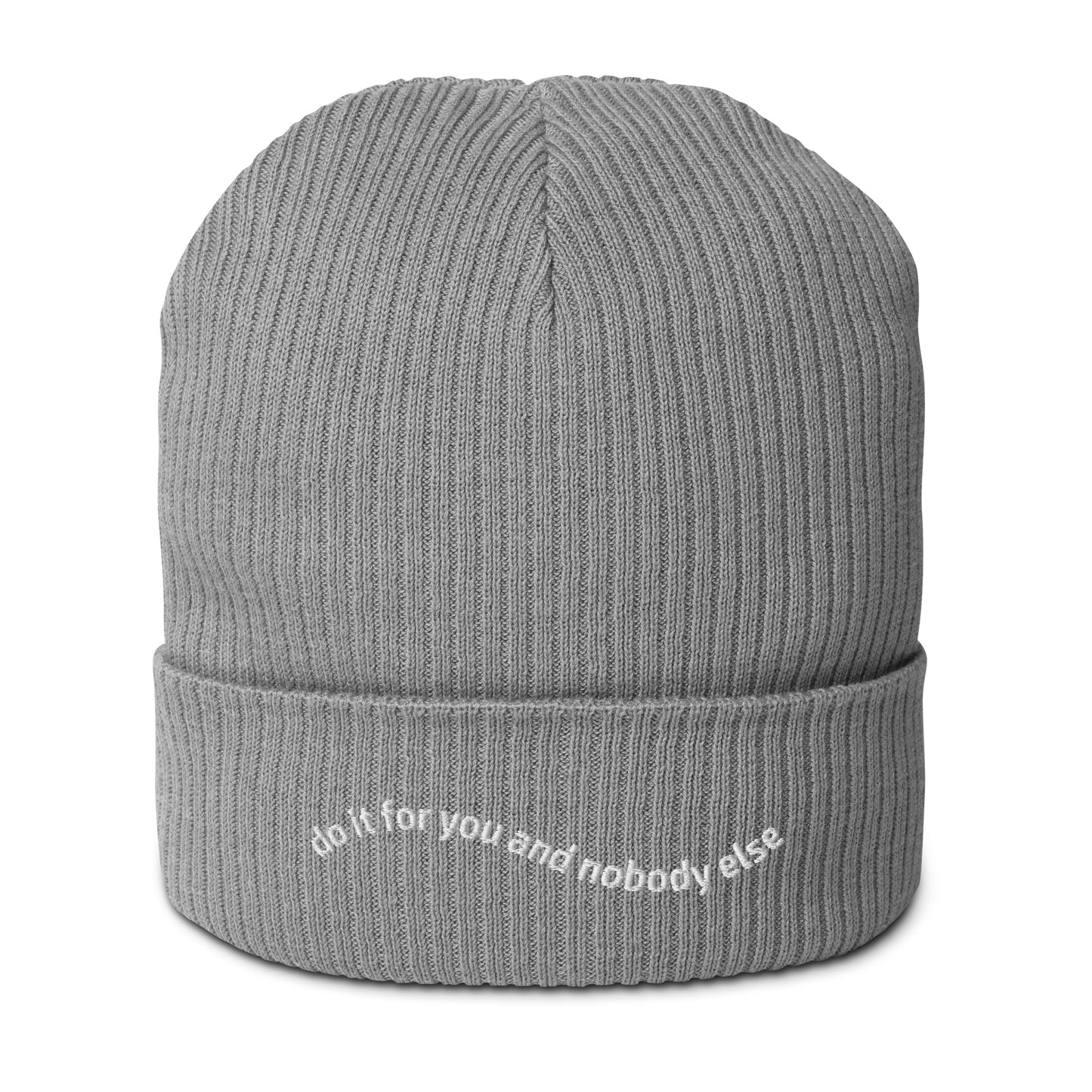 Do.it.for.you // Gerippte Bio-Beanie // Stick (Front)