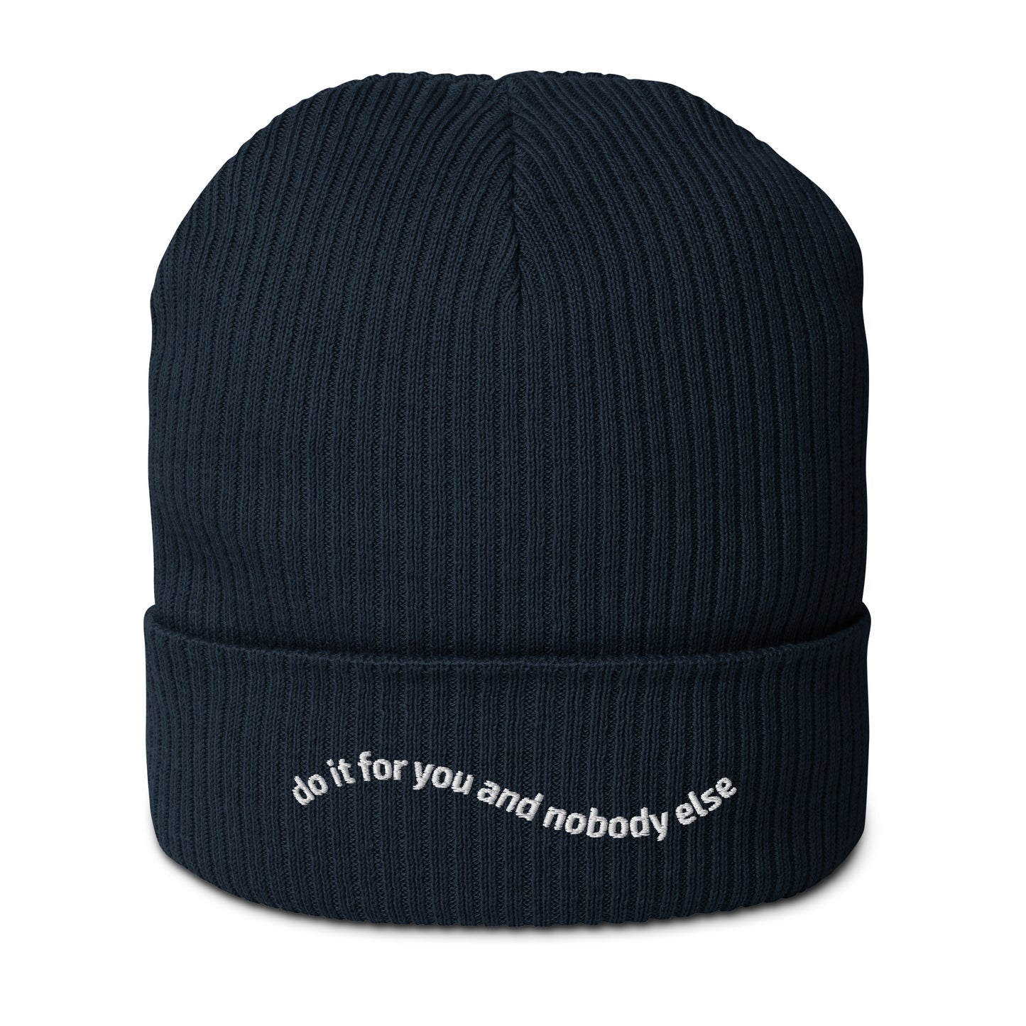 Do.it.for.you // Gerippte Bio-Beanie // Stick (Front)