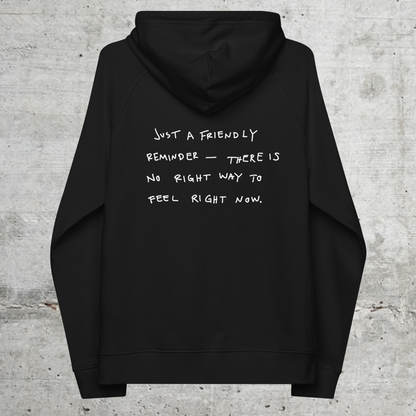 Friendly.reminder // Unisex Hoodie // Stick (Front) + Print (Back)