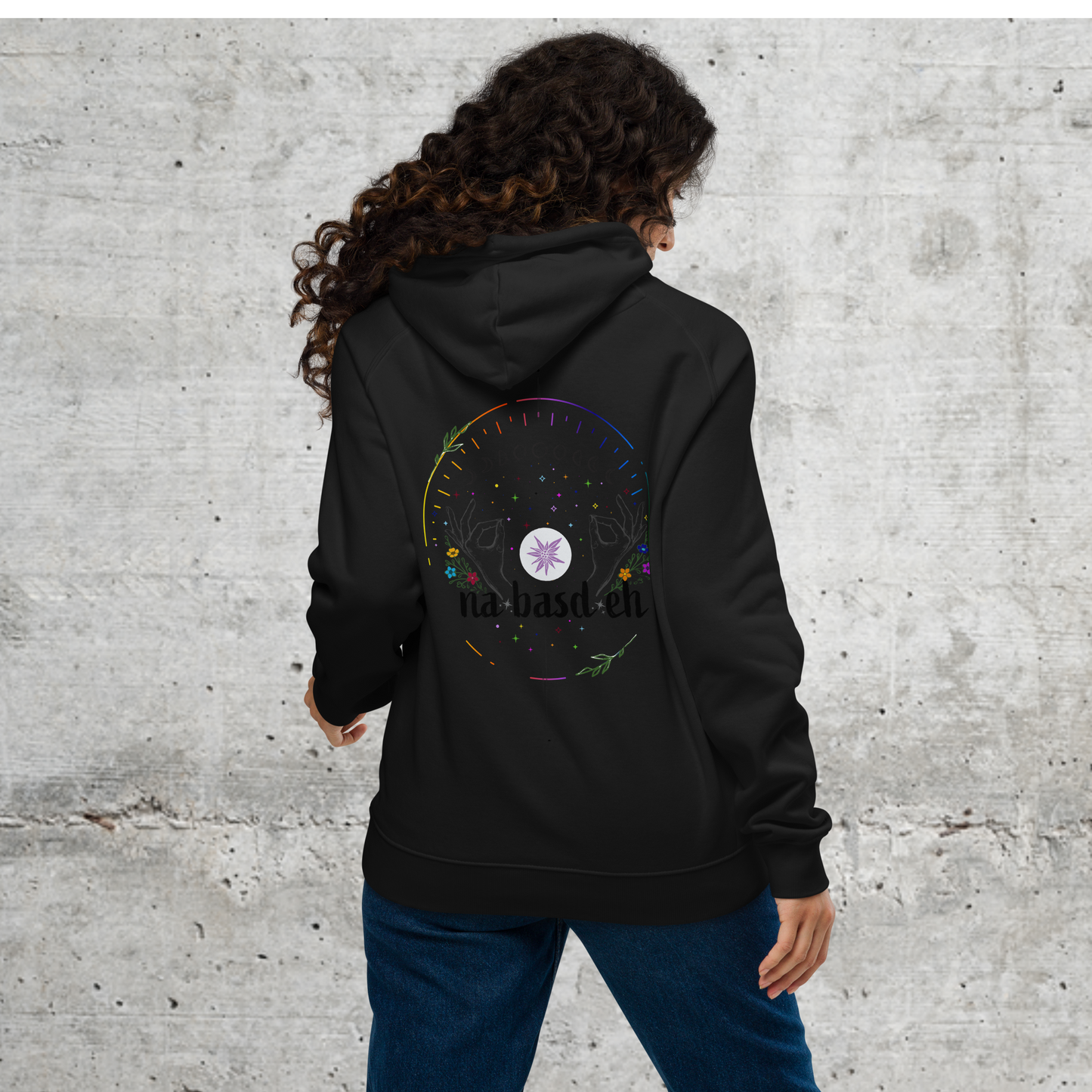 i.glab.dass.ma.wuaschd.is // Unisex Hoodie // Stick (Front + Arm) + Print (Back)