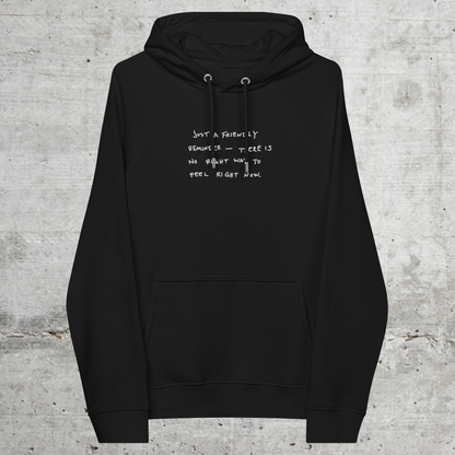 Friendly.reminder // Unisex Hoodie // Stick (Front) + Print (Back)