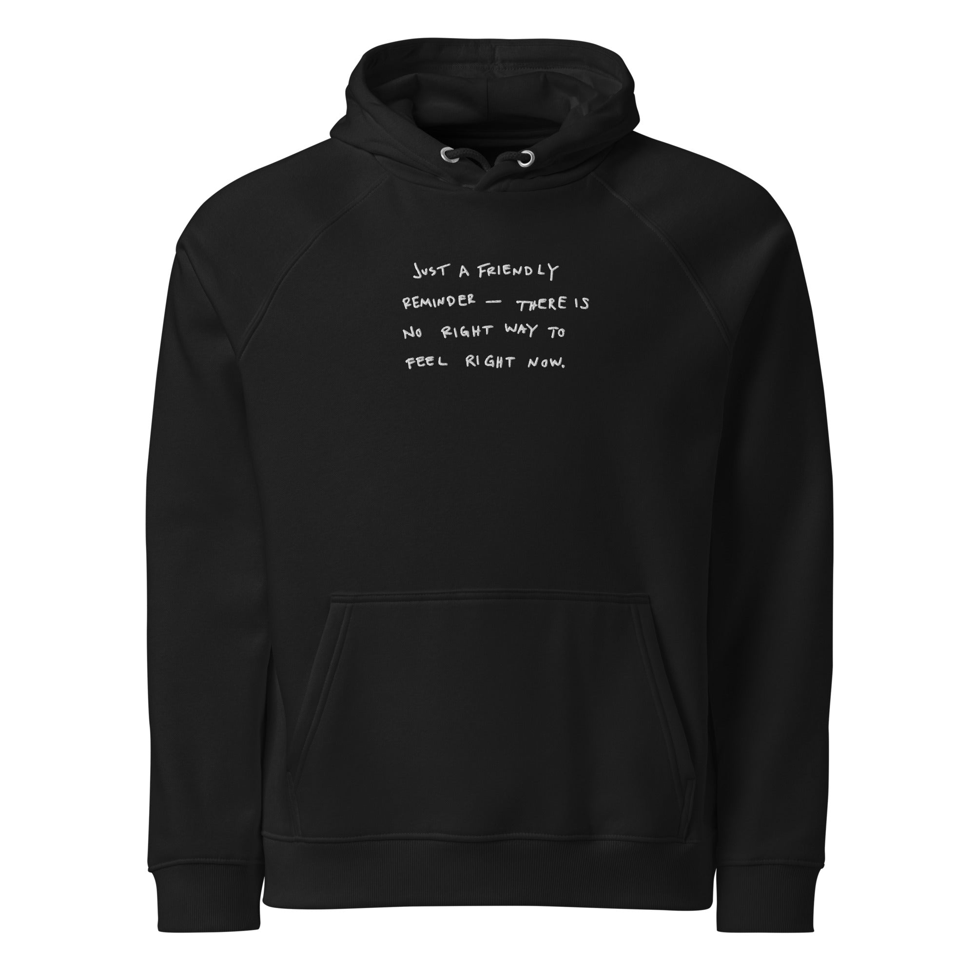 Friendly.reminder // Unisex Hoodie // Stick (Front) + Print (Back)
