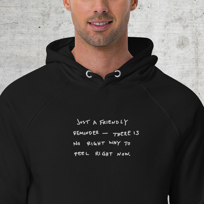 Friendly.reminder // Unisex Hoodie // Stick (Front) + Print (Back)