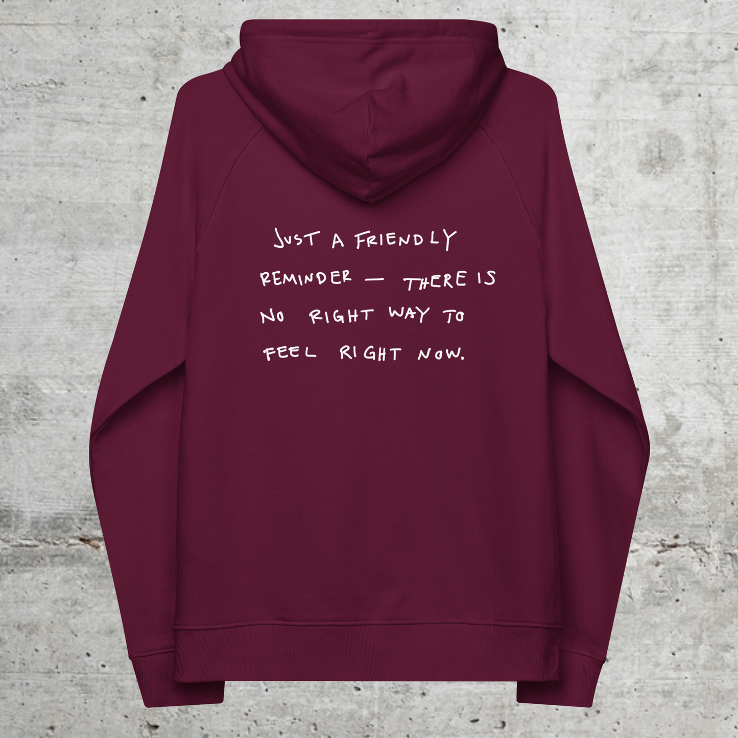 Friendly.reminder // Unisex Hoodie // Stick (Front) + Print (Back)