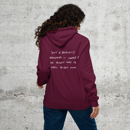 Friendly.reminder // Unisex Hoodie // Stick (Front) + Print (Back)