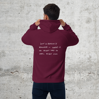 Friendly.reminder // Unisex Hoodie // Stick (Front) + Print (Back)