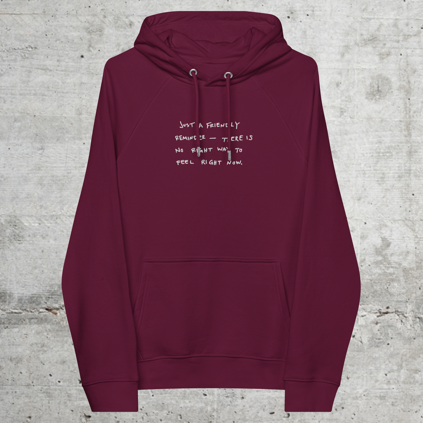 Friendly.reminder // Unisex Hoodie // Stick (Front) + Print (Back)