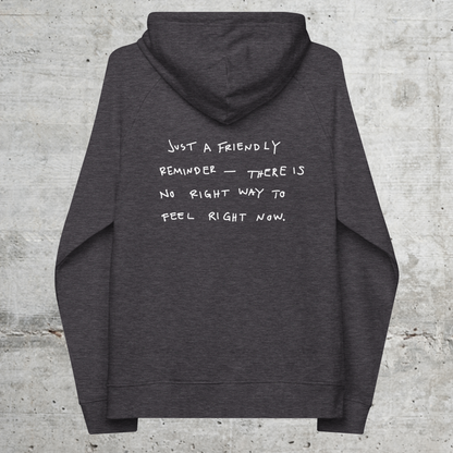 Friendly.reminder // Unisex Hoodie // Stick (Front) + Print (Back)