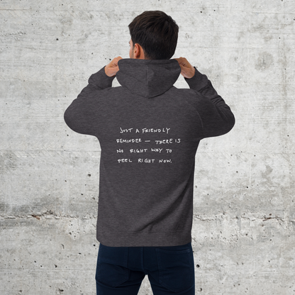 Friendly.reminder // Unisex Hoodie // Stick (Front) + Print (Back)