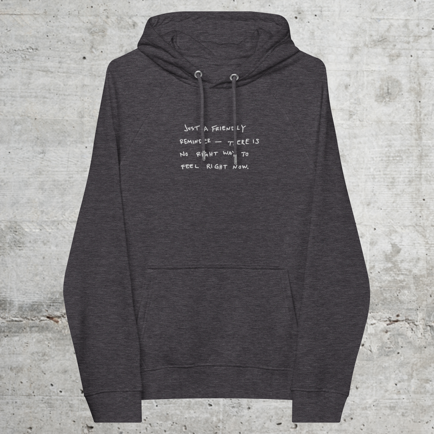 Friendly.reminder // Unisex Hoodie // Stick (Front) + Print (Back)