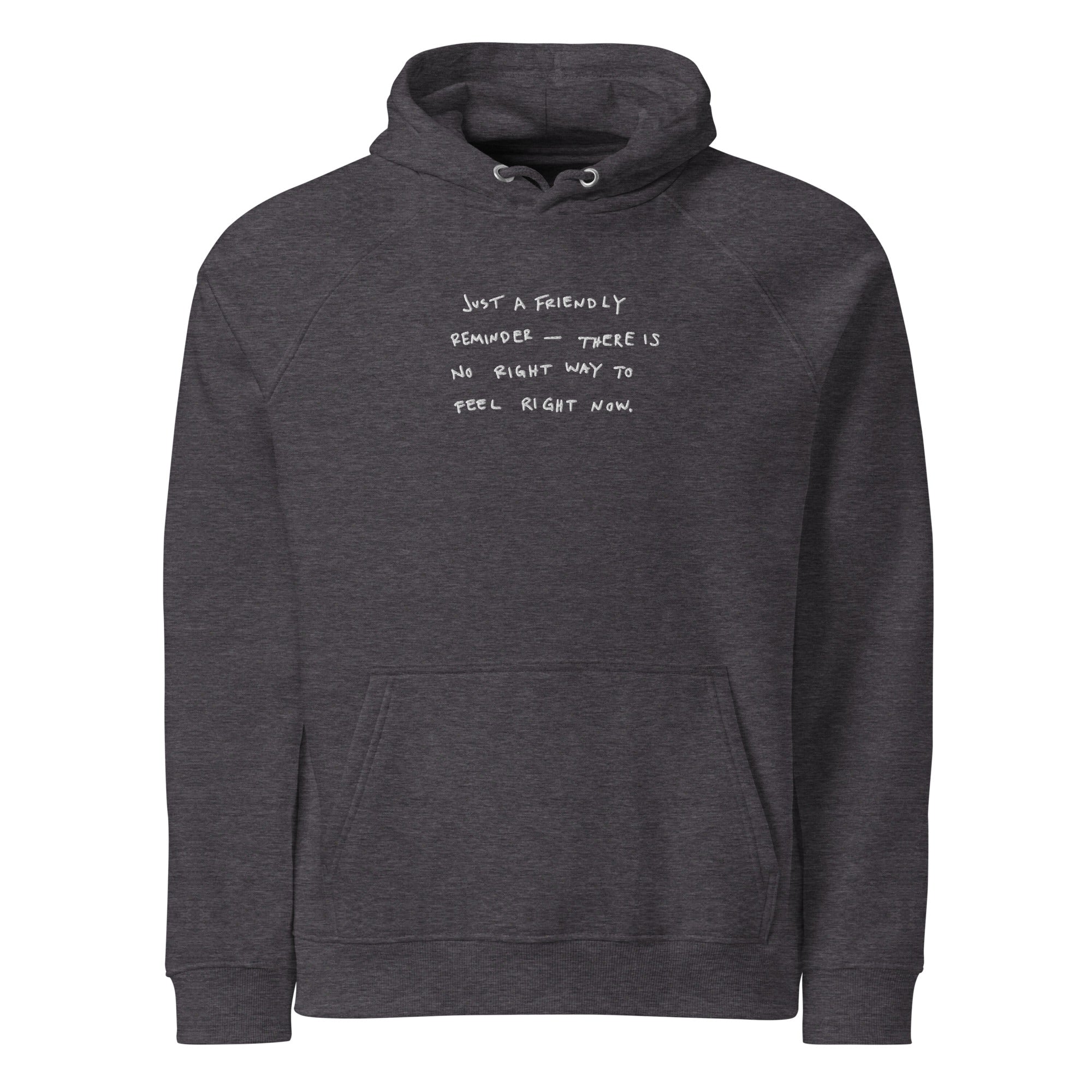 Friendly.reminder // Unisex Hoodie // Stick (Front) + Print (Back)