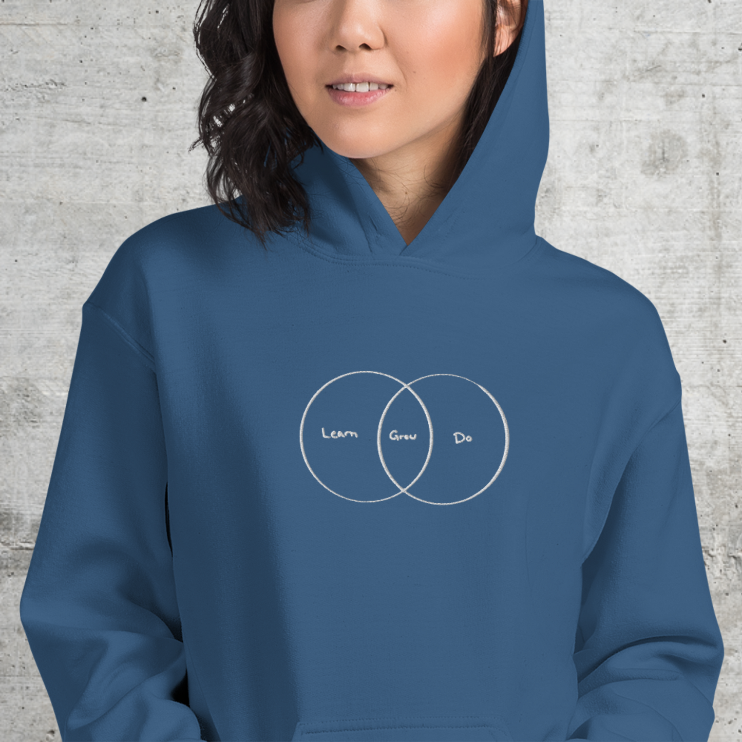 Learn.Grow.Do // Unisex Hoodie // Stick (Front) + Print (Back)